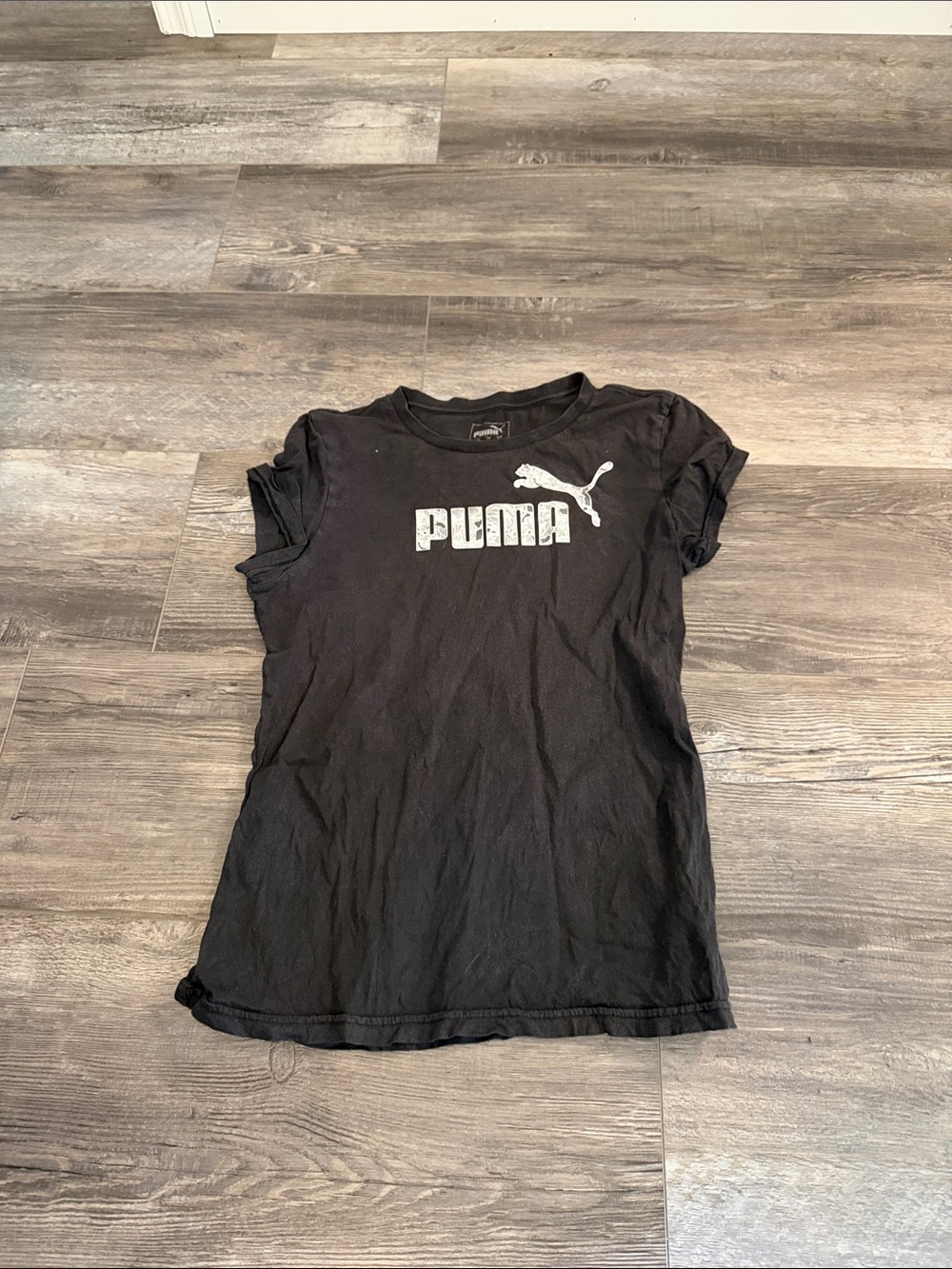 Puma Black Short Sleeve Logo Tee